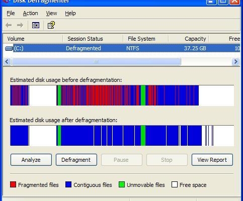 Defragmenting یک هارد دیسک برای کامپیوتر