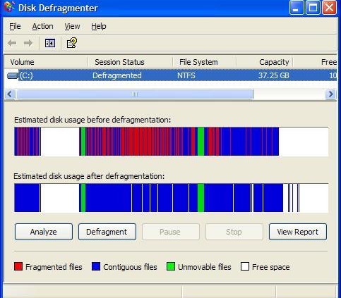 Defragmenting یک هارد دیسک برای کامپیوتر